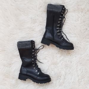 Mia Jenson Tall Combat Black Boot